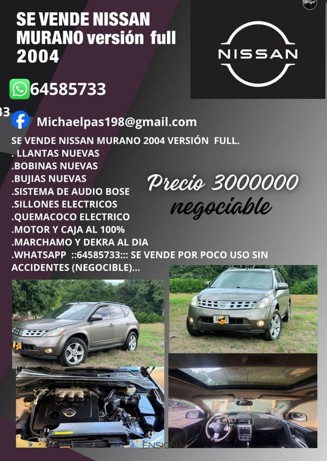 SE VENDE NISSAN MURANO VERSIÓN FULL 2004